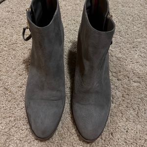 Tommy Hilfiger Gray Suede Ankle Booties, Size 8.5